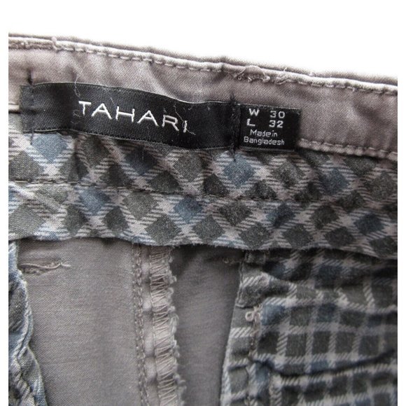 Tahari Pants 30 Chino Straight Khakis Preppy 32X30 Cotton Stretch - Picture 7 of 9